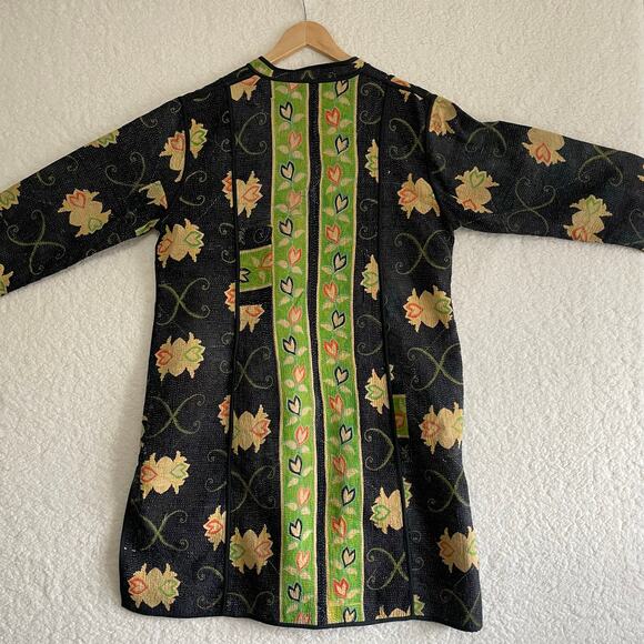 Evelyn Clair Jaipur Reversible Kantha Jacket Coat 1 of a kind Handmade Boho - Picture 3 of 14